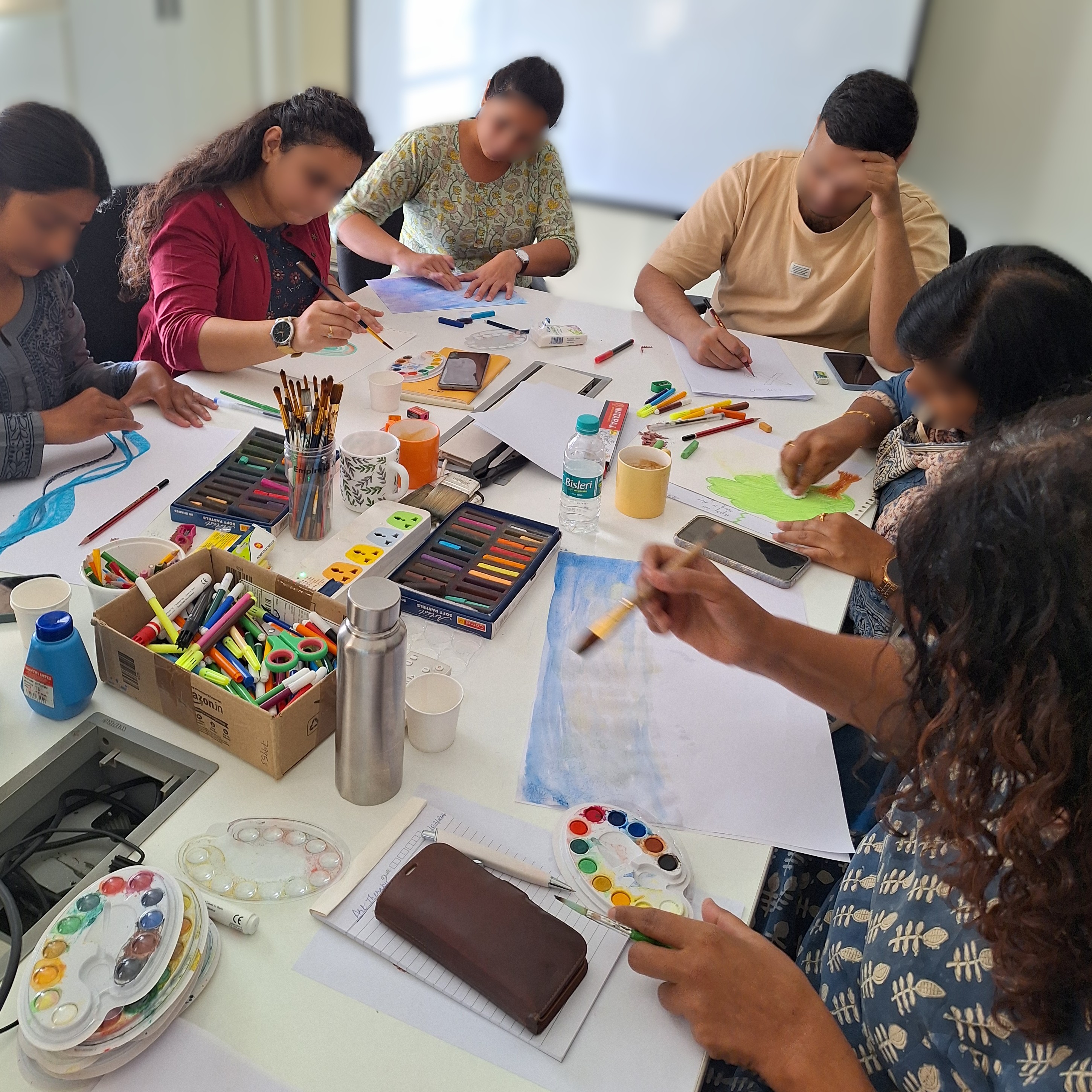 Corporate art therapy session
